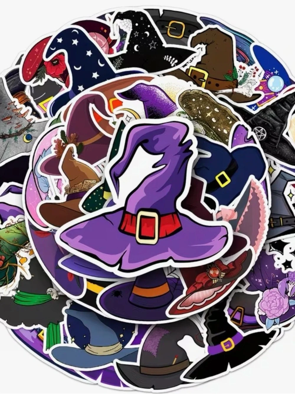 50 Magical Witch Hats Stickers Mystical Halloween